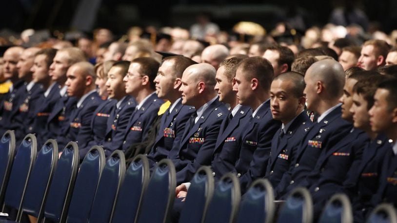 NASIC Airmen in attendance for the change of command ceremony for the National Air and Space Intelligence Center held at the National Museum of the U.S. Air Force. TY GREENLEES / STAFF