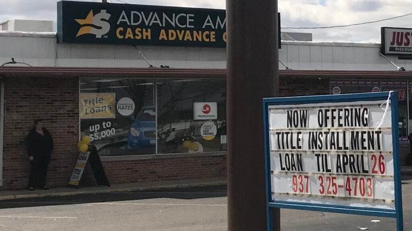 A 2019 photo outside an Advance America storefront that issues loans funded by NCP Finance. The photo was taken by Rep. Kyle Koehler, who sponsored legislation designed to rein in the industry.