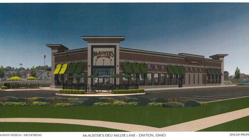 An artist’s rendering of the McAlister’s Deli coming to Miller Lane in Butler Twp.