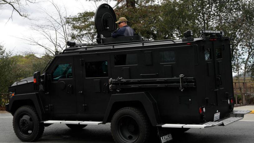 A California Highway Patrol tactical vehicle was present at the Veterans Home of California during an active shooter situation.