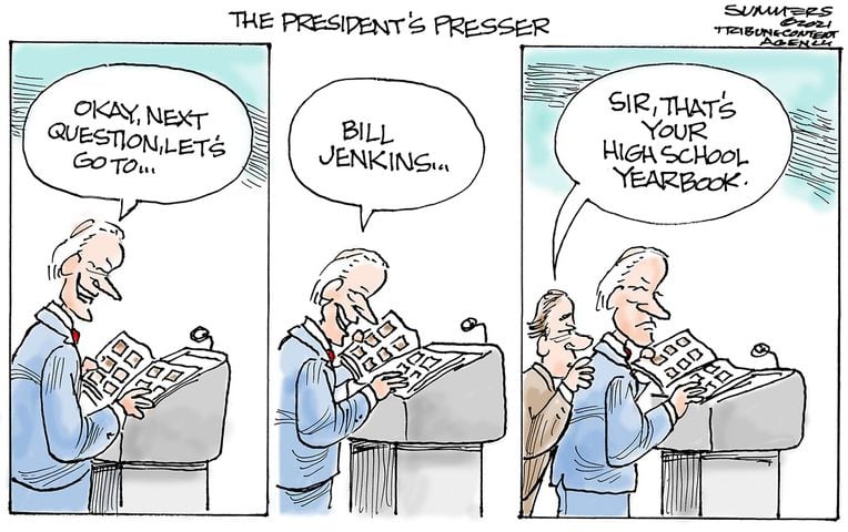 Week in cartoons: Biden press conference, Georgia voting rules and more