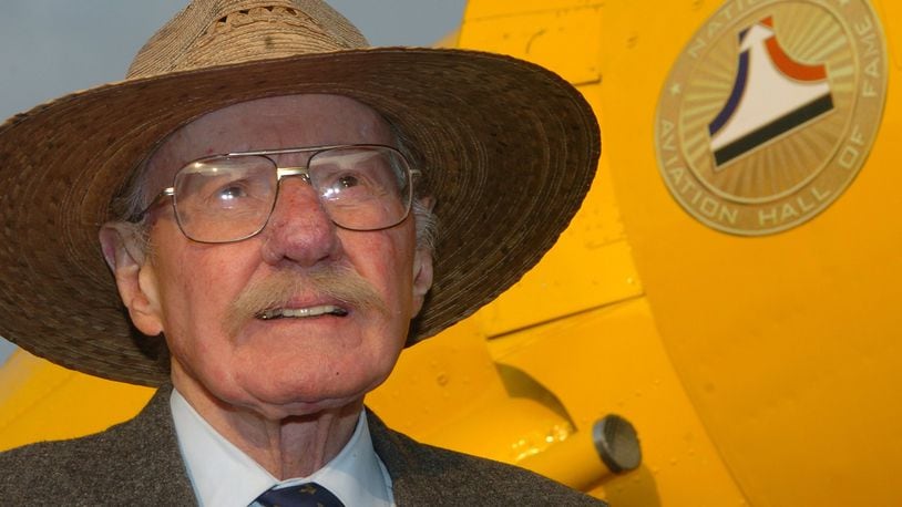 Air show legend Bob Hoover is shown in 2005. Hoover, who was once stationed at Wright Field and inducted into the National Aviation Hall of Fame, has died at the age of 94. MIKE ULLERY/NATIONAL AVIATION HALL OF FAME