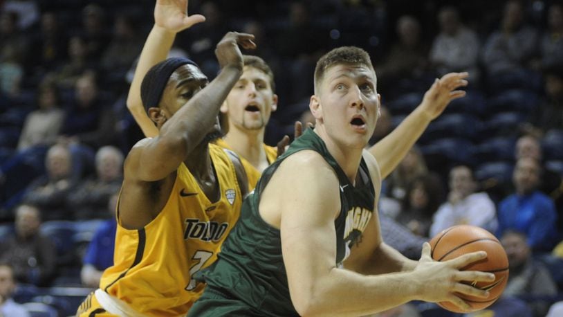 WSU’s Loudon Love works underneath. Wright State defeated host Toledo 77-69 in a men’s college basketball game on Sat., Dec. 16, 2017. MARC PENDLETON / STAFF