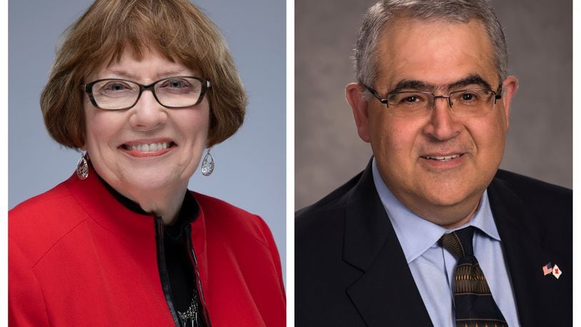 Judy Dodge and Youssef Elzein are racing in the Democratic primary for Montgomery County commission. Photos provided.
