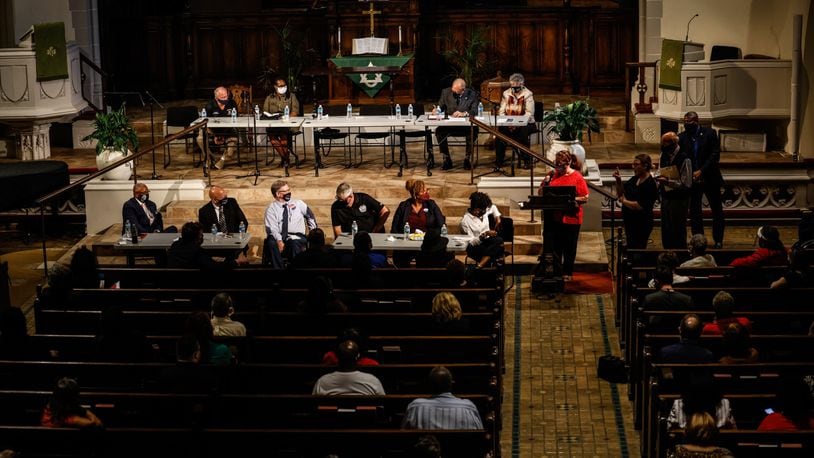 A candidates forum was held at Grace United Methodist Church Monday Sept. 27, 2021. JIM NOELKER/STAFF