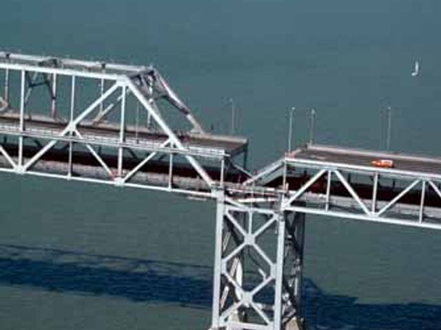 San Francisco-Oakland Bay Bridge, San Francisco on Oct. 17, 1989