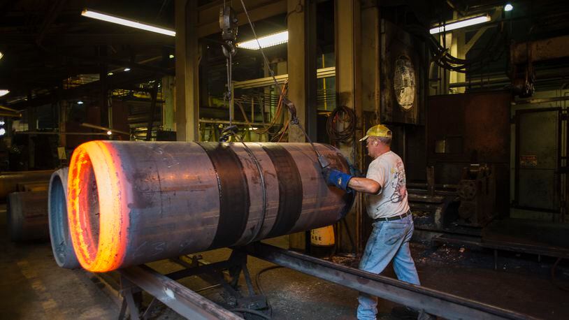A worker at the Columbiana Boiler Company in Columbiana, Ohio, July 20. Dustin Franz/The New York Times