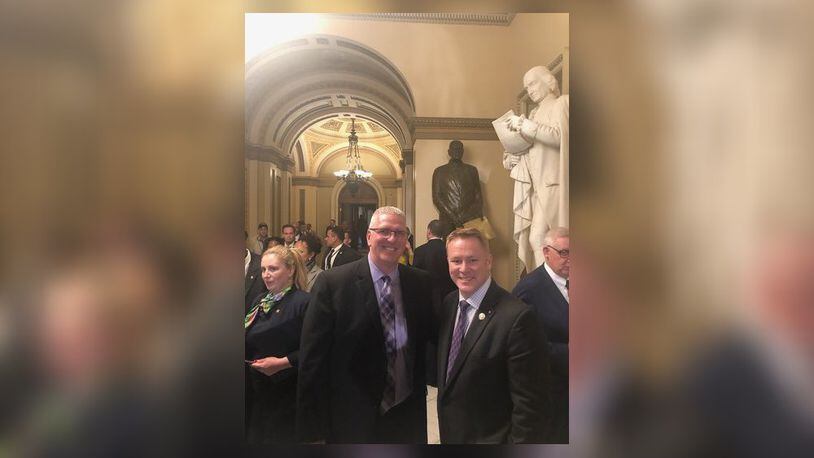 Middletown police Chief Rodney Muterspaw was the guest of Rep. Warren Davidson, R-Troy, for the State of the Union address by President Trump on Feb. 5, 2019. CONTRIBUTED/OFFICE OF REP. WARREN DAVIDSON