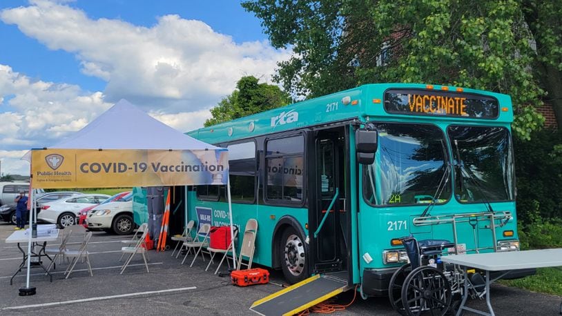 Public Health - Dayton & Montgomery County has partnered with the Greater Dayton RTA to provide mobile COVID-19 vaccination clinics in a retrofitted bus.
