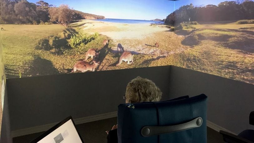 The new office for Kettering Brain & Spine has a dream room where patients can play eight- to 10-minute nature scenes intended to be relaxing. KAITLIN SCHROEDER