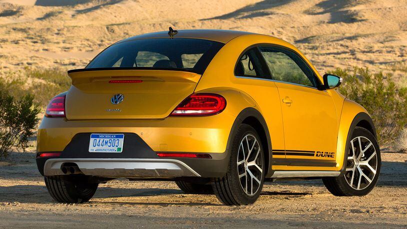 At the back, the Beetle Dune features a large spoiler, standard LED taillights and a bumper design that integrates matte black and aluminum elements. VOLKSWAGEN PHOTO