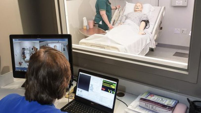 Wright State’s patient simulation lab enables educators to create high-risk situations in a non-threatening environment, with no risk to patients. CONTRIBUTED.