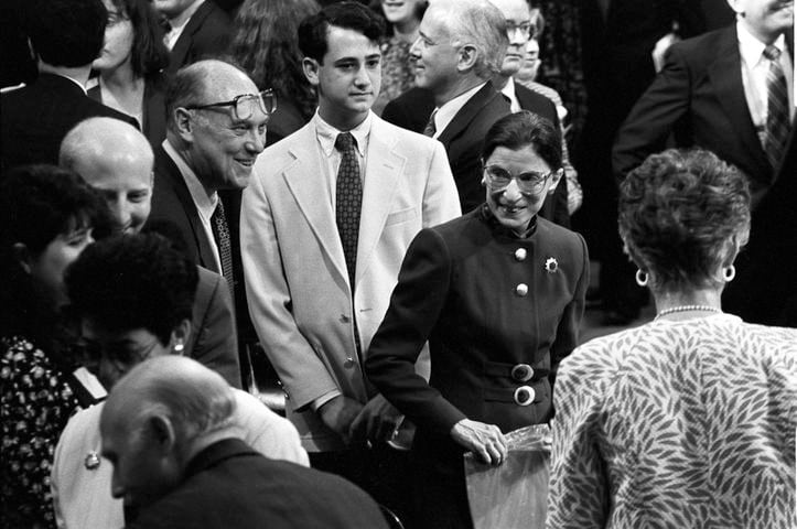 FILE -- Ruth Bader Ginsburg at her Supreme Court confirmation hearings in Washington, July 21, 1993. Ginsburg, the second woman to serve on the Supreme Court and a pioneering advocate for women’s rights, who in her ninth decade became a much younger generation’s unlikely cultural icon, died of complications from metastatic pancreas cancer on Friday, Sept. 18, 2020. She was 87.  (Stephen Crowley/The New York Times)