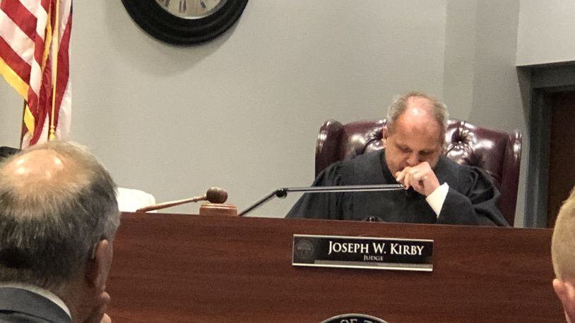 Warren County Juvenile Court Judge Joe Kirby is handling another case involving a false threat at a Springboro school. The case pictured involved a former Springboro student ordered to complete 25 hours of community service, continue attending school and abiding by other conditions of his probation for inducing panic at the high school. STAFF/LAWRENCE BUDD