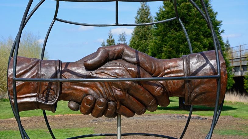 The Football Remembers Memorial at the National Memorial Arboretum in England, commemorating the 1914 Christmas Truce.