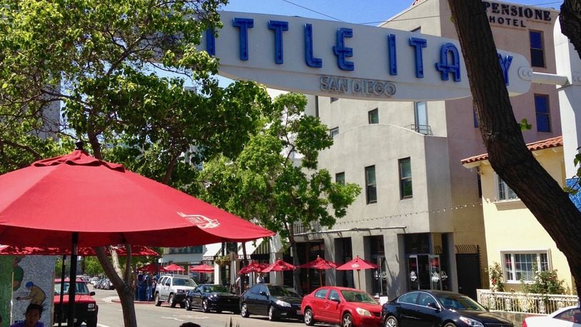 San Diego’s 48-square block neighborhood of Little Italy boasts more than 70 restaurants, bars, taprooms and cafes. (Jackie Burrell/Bay Area News Group/TNS)