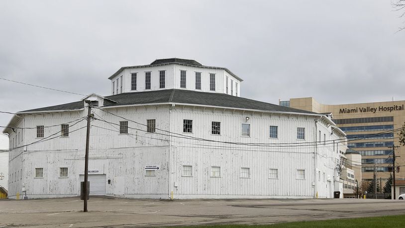The historic Roundhouse at the old Montgomery County Fairgrounds, built in 1874, will be preserved during redevelopment of the land. It is not clear whether it will remain at the old site on South Main Street or move to another location. LISA POWELL / STAFF