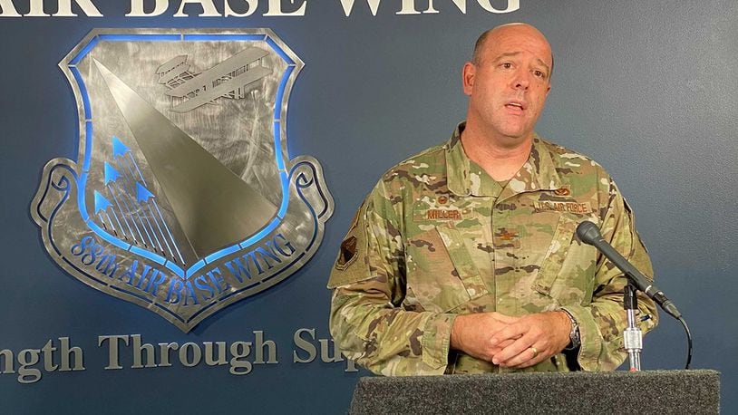Col. Patrick Miller, 88th Air Base Wing and installation commander, says Wright-Patterson Air Force Base will stay in Health Protection Condition Bravo and Phase 2. U.S. AIR FORCE PHOTO/CHRIS WARNER
