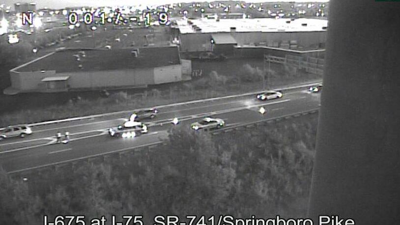 A single vehicle crash on Monday, Aug. 10, 2020, on I-675 south closed the ramp to I-75 south.