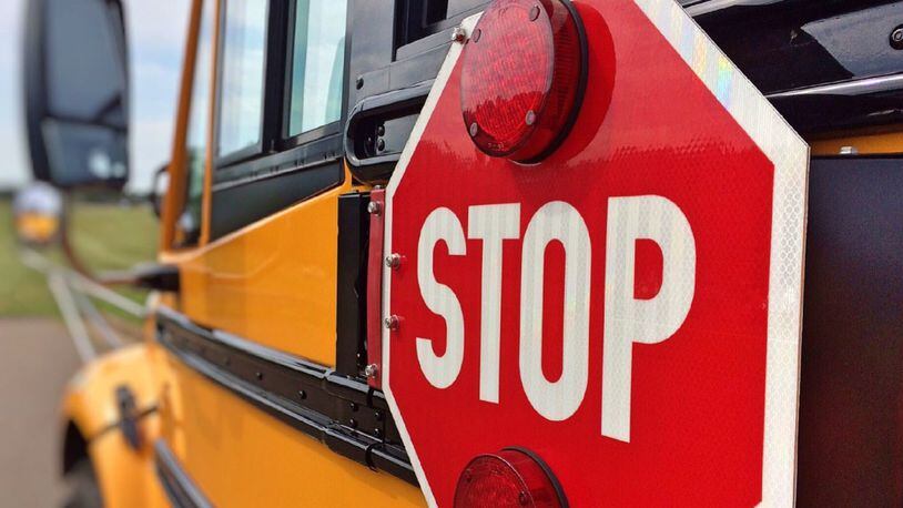 FILE PHOTO: A school bus driver, upset with a pair of students, slammed on the brakes, injuring a boy who hit his head when he crashed into the front windshield.
