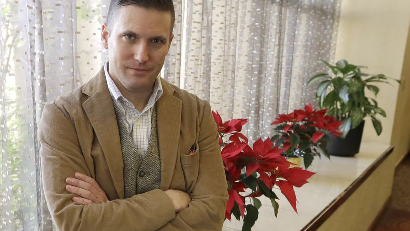 In this 2016 photo, white nationalist Richard Spencer poses between interviews in College Station, Texas. A University of Cincinnati spokesman said Thursday, Sept. 28, 2017, that the school was assessing “safety and logistical considerations” in considering Spencer’s request to speak there, WCPO-TV reports, after Ohio State University and other colleges rejected similar requests. (AP Photo/David J. Phillip, File)