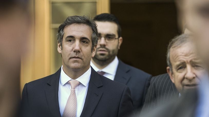 FILE— Michael Cohen, President Donald Trump’s personal lawyer and longtime fixer, leaving federal court in New York, April 26, 2018. Cohen reached a plea agreement on Aug. 21 with prosecutors investigating payments he made to women for Trump, a person familiar with the matter said. (Jeenah Moon/The New York Times)
