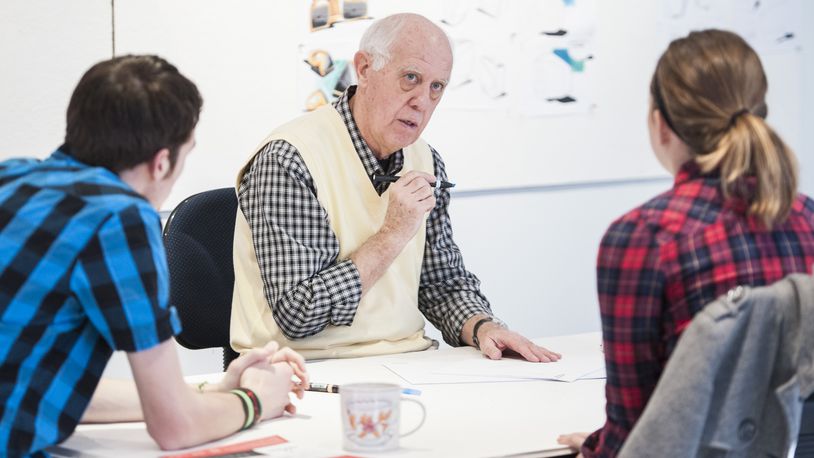 Jim Orr teaches students in Columbus as part of Cedarville University's Industrial and Innovative Design program.