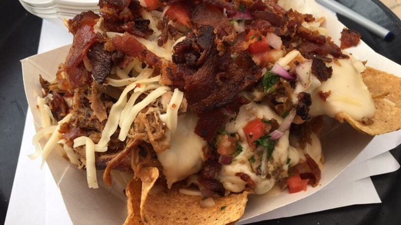 JalapeÃ±o bacon Carnitas nachos which won best composed dish at BaconFest. ALEXIS LARSEN / CONTRIBUTED