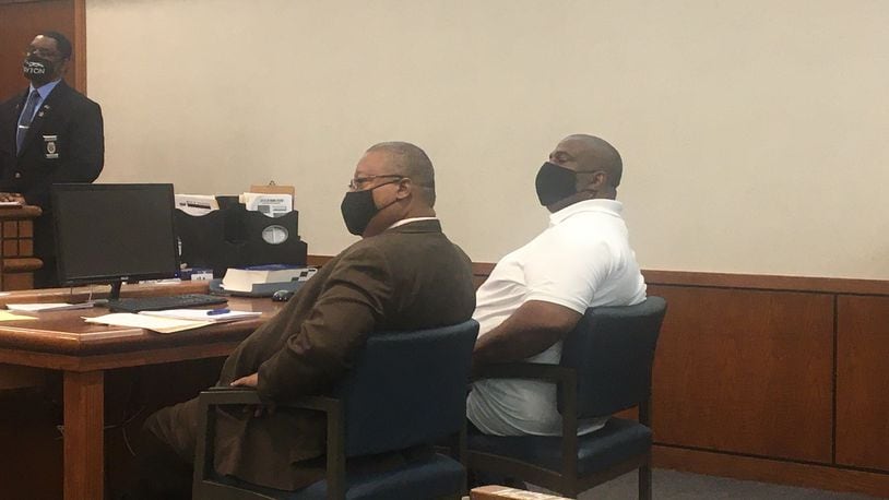 Sean Belyeu, right, sits next to his attorney Ben Swift March 30, 2021, during a sentencing hearing in Dayton Municipal Court. Belyeu, a former RTA bus driver, began serving his 30-day jail sentence April 13 after he pleaded guilty to vehicular manslaughter, a misdemeanor, for accidentally hitting and killing pedestrian Lynn Willis, 56, of Beavercreek Twp. who was in the crosswalk March 10, 2020, on West Third Street in downtown Dayton. PARKER PERRY / STAFF