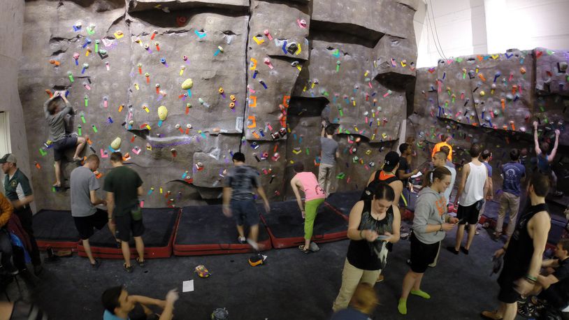 A bouldering competition at a past Adventure Summit. CONTRIBUTED