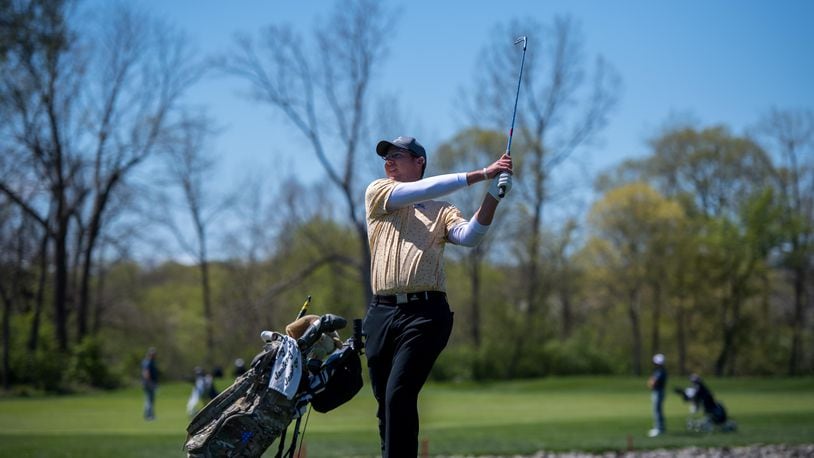 Wright State's Austin Schoonmaker hits a shot during the Wright State Invitational at Heatherwoode Golf Course. Joseph Craven/Wright State Athletics