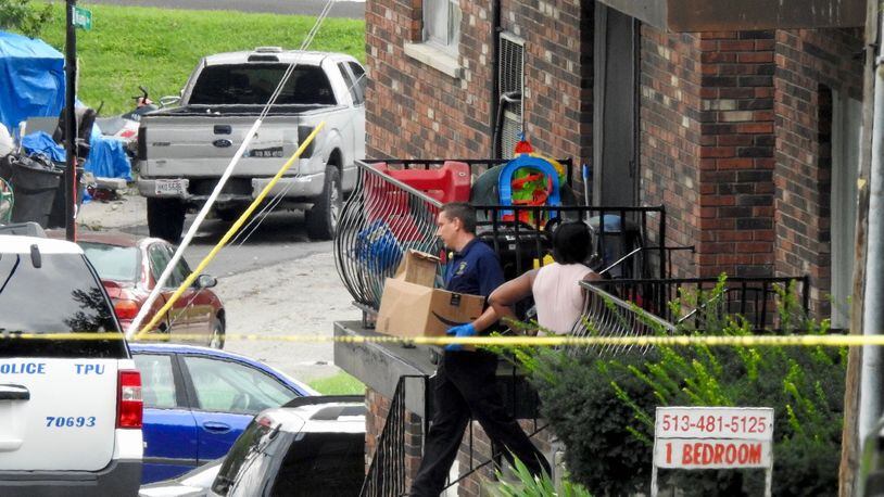 Hamilton County Sheriff’s deputies search the Cincinnati-area home of Omar Santa-Perez, on Thursday, Sept. 6, 2018, where they believe the Fifth Third Center shooter lived in North Bend. The sheriff’s office assisted Cincinnati Police in the search of the house in the 100 block of North Miami Avenue, which is located west of Cincinnati. NICK GRAHAM/STAFF