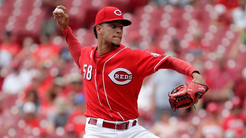 Reds rookie starter Luis Castillo throws a pitch against the Diamondbacks Thursday at Great American Ball Park.