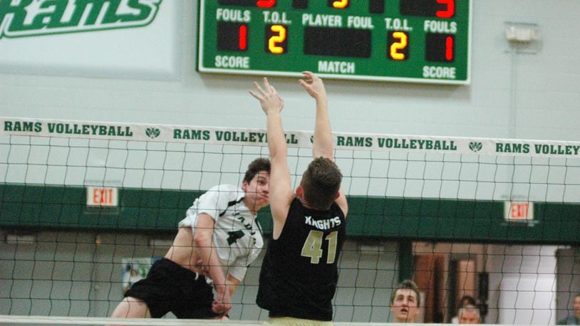 In a previous season, a Badin High School attacker drills a shot off a blocker for a point. Badin defeated Carroll on Sunday, June 5, 2022, in the Division II state championship match. FILE PHOTO