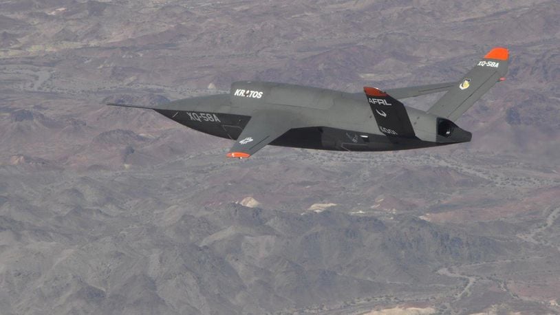 The Air Force Research Laboratory and Kratos Defense & Security Solutions Inc. completed the successful fourth flight of the XQ-58A Valkyrie demonstrator, a long-range, high subsonic unmanned air vehicle, at Yuma Proving Grounds, Arizona, Jan. 23. The vehicle is pictured here during a 2019 flight. (U.S. Air Force photo)