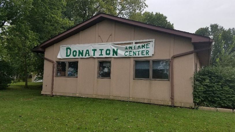 The donation center at the Family Resource Center, one of three buildings the group has in Oxford.