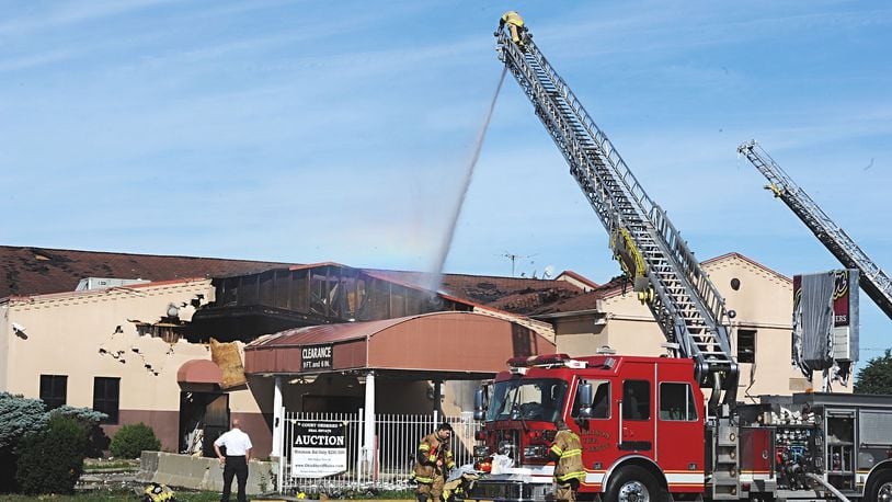A fire on Friday, Sept. 4, 2020, at the former The Harem strip club in Harrison Twp. is under investigation. STAFF PHOTO / MARSHALL GORBY