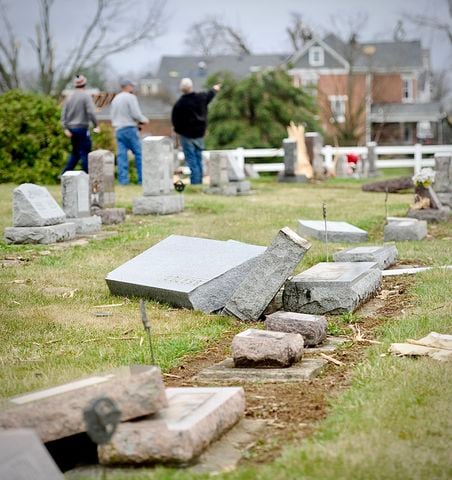 Cemetery damage by winds