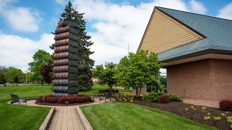 The Record sculpture is part of the West Spring Valley Road Centerville branch of the Washington-Centerville Public Library.  CONTRIBUTED
