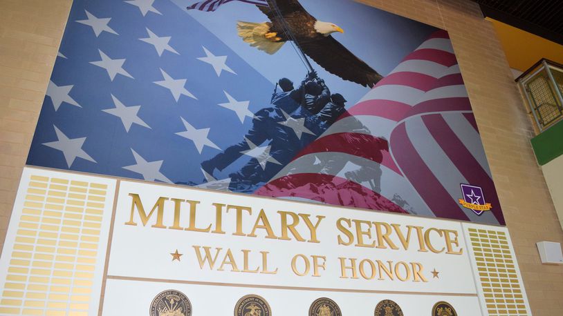 Work continues on the Military Wall of Honor project at Northmont High School with a dedication planned Jan. 25. CONTRIBUTED