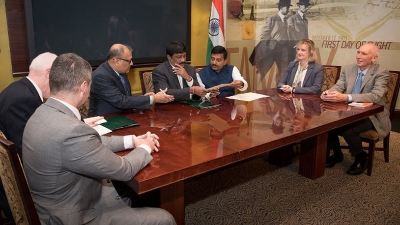 Officials from Wright State and Andhra Pradesh sign partnership agreement. The agreement is expected to increase the flow of students from India to Wright State, according to the school.