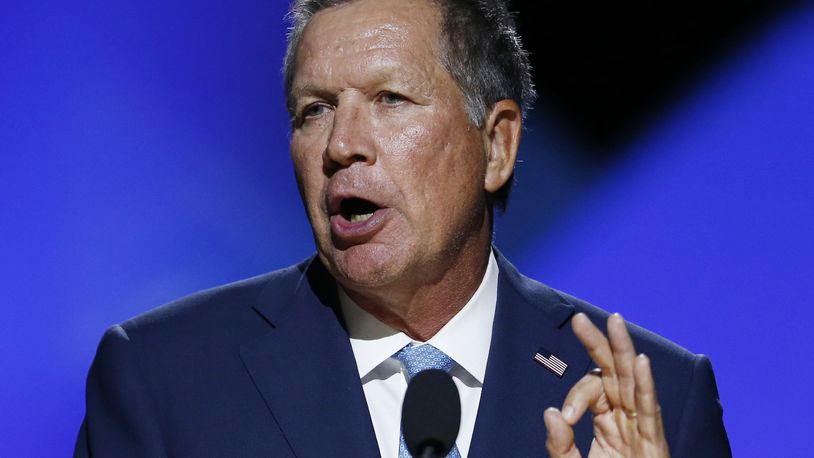 Ohio Gov. John Kasich addresses the 2016 National Convention of the NAACP, Sunday, July 17, 2016, in Cincinnati. (AP Photo/Gary Landers)
