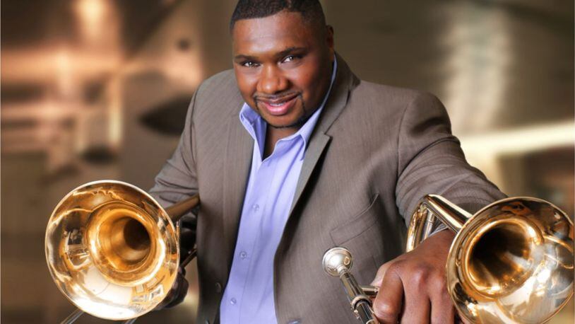 Trombonist Wycliffe Gordon, who discovered jazz through a family member’s Columbia Records compilation, joins the University of Dayton Faculty Jazztet for a Cityfolk Jazznet Legacy Concert in UD’s Sears Recital Hall on Wednesday, March 22. CONTRIBUTED