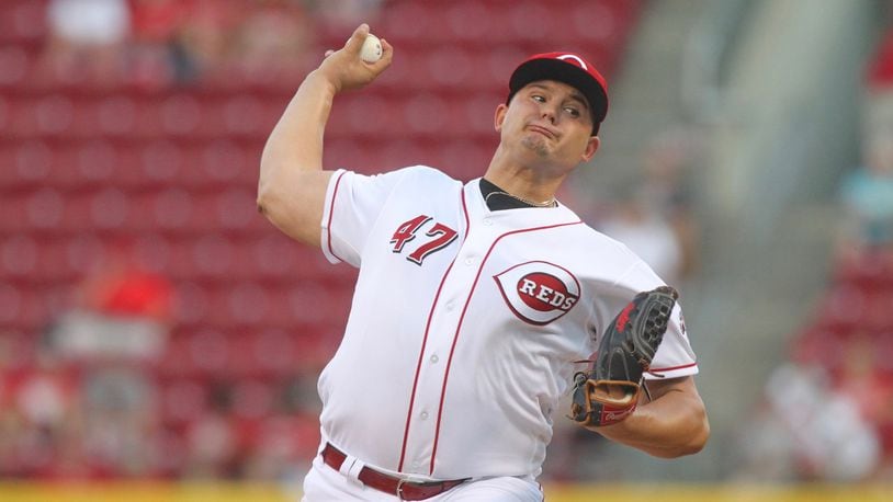 Reds starter Sal Romano pitches against the Padres on Tuesday, Aug. 8, 2017, at Great American Ball Park in Cincinnati. David Jablonski/Staff