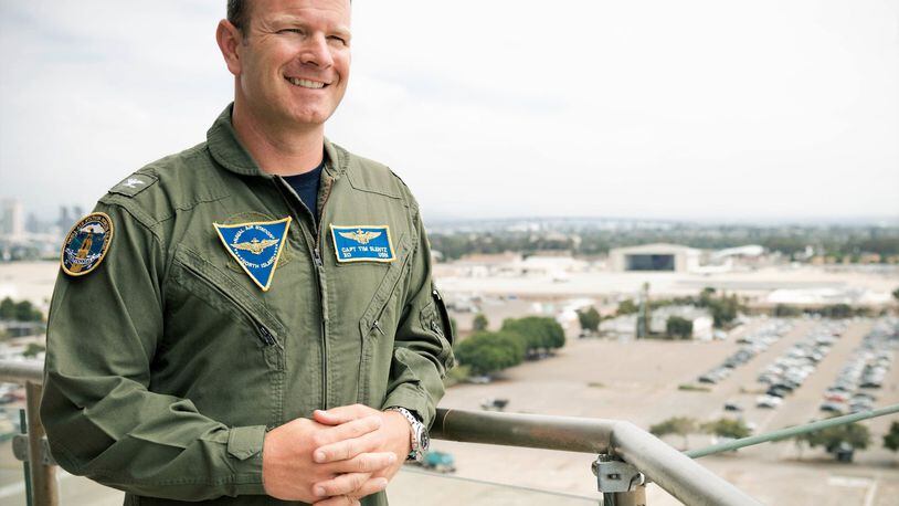 Capt. Tim Slentz looks over Naval Base Coronado, of which he assumed command Aug. 1. He is a graduate of Northmont High School and the University of Notre Dame. CONTIBUTED PHOTO