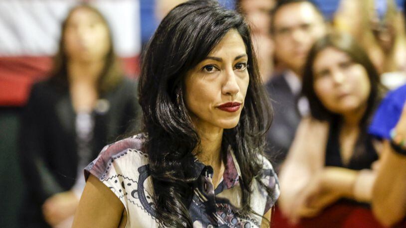 Huma Abedin, an aide to Democratic presidential candidate Hillary Clinton, at a Women for Hillary event at West Los Angeles College on Friday, June 3, 2016, in Culver City, Calif. (Irfan Khan/Los Angeles Times/TNS)