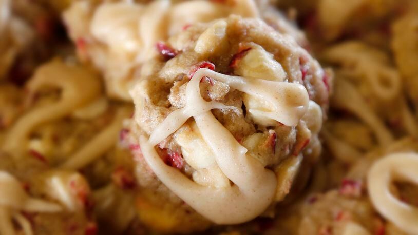 Dayton Daily News Cookie Contest 2017 Honorable Mention: Cranberry Cookies with Brown Butter Glaze by Patti Mundey of Springboro.  LISA POWELL/STAFF