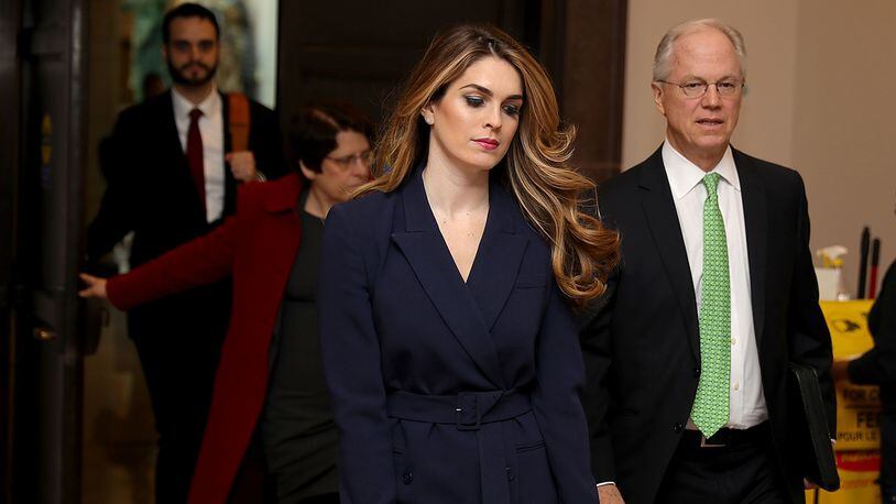 White House Communications Director and presidential advisor Hope Hicks (C) arrives at the U.S. Capitol Visitors Center February 27, 2018 in Washington, DC. (Photo by Chip Somodevilla/Getty Images)