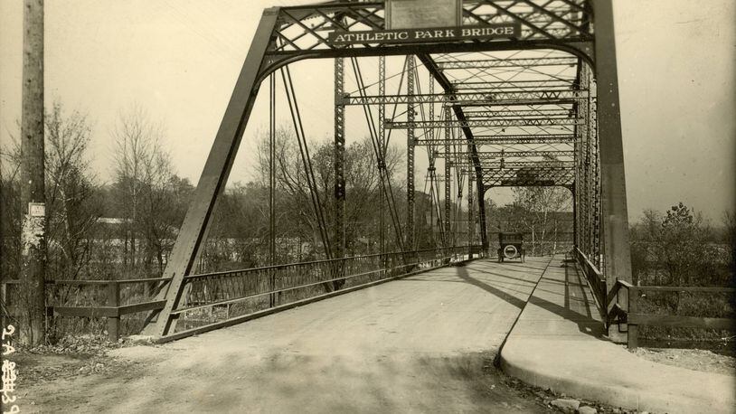 The old Ridge Avenue Bridge where Bessie Little was murdered as it appeared around 1910. It was replaced by the current bridge in 1927, which will soon be demolished. ARTICLE: Dayton’s Ridge Avenue Bridge has haunted history as site of notorious 19th century murder