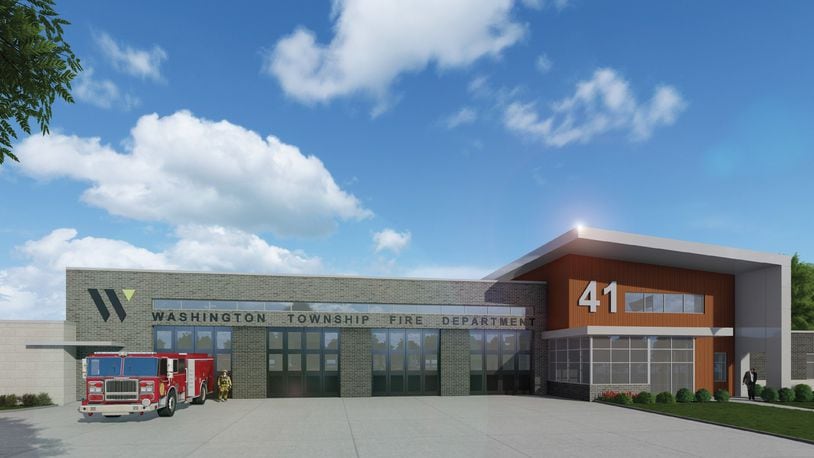 This artist rendering shows the planned look of the new Washington Twp. Fire Station 41, which is expected to be about 14,500 square feet. CONTRIBUTED